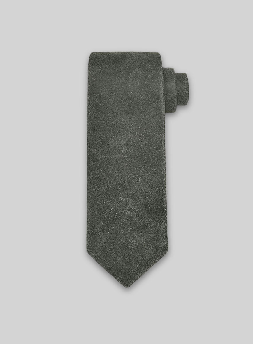 Vintage Italian Olive Leather Tie