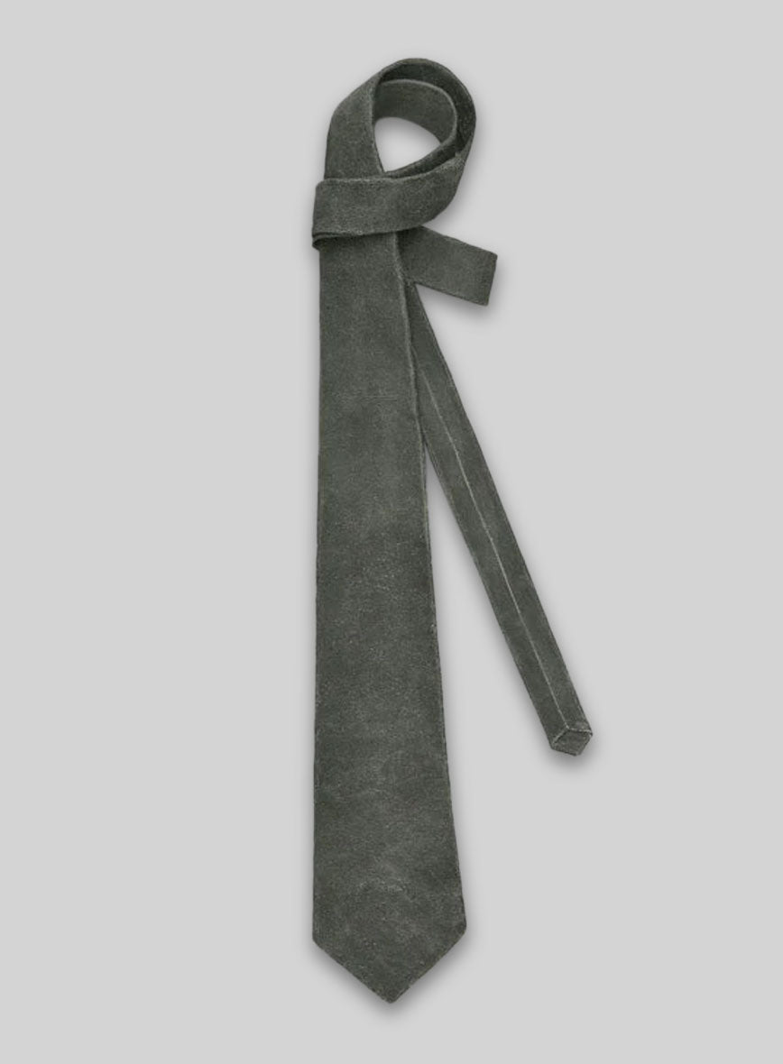 Vintage Italian Olive Leather Tie