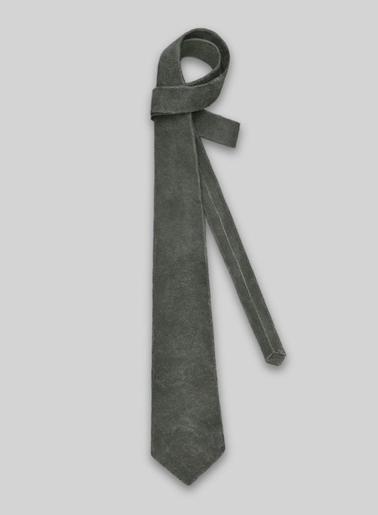 Vintage Italian Olive Leather Tie