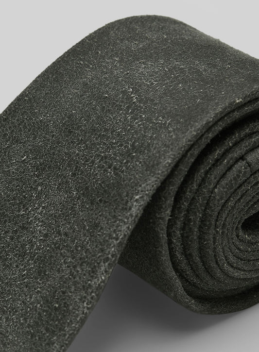 Vintage Italian Olive Leather Tie