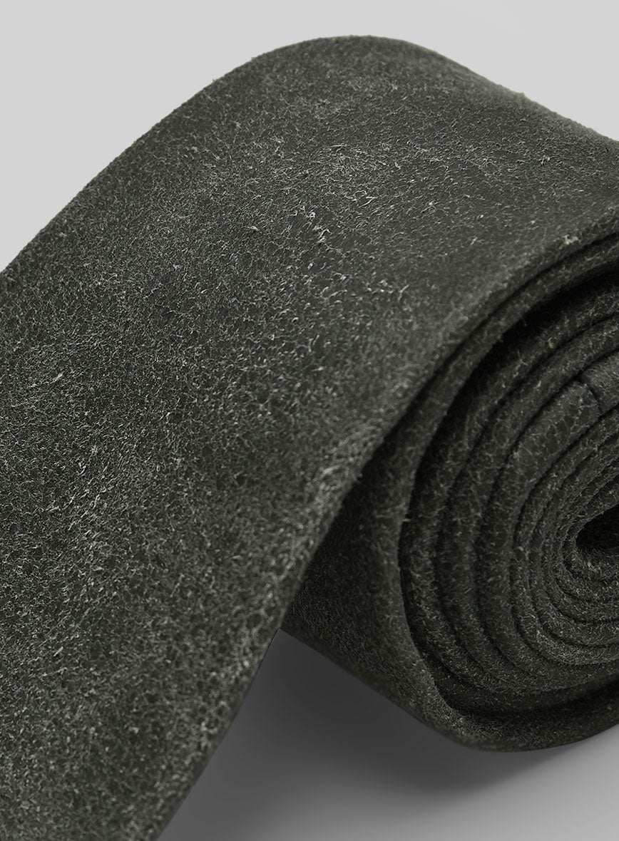 Vintage Italian Olive Leather Tie