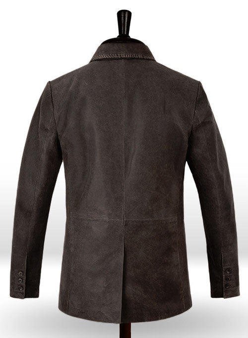 Vintage Brown Grain Medieval Leather Blazer - LeatherCult