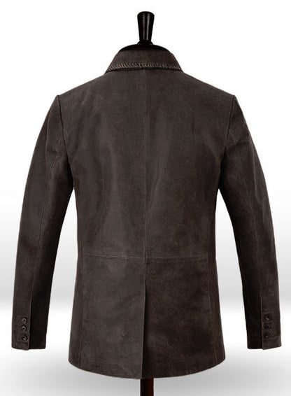 Vintage Brown Grain Medieval Leather Blazer - LeatherCult