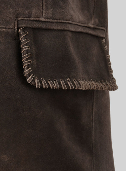 Vintage Brown Grain Medieval Leather Blazer