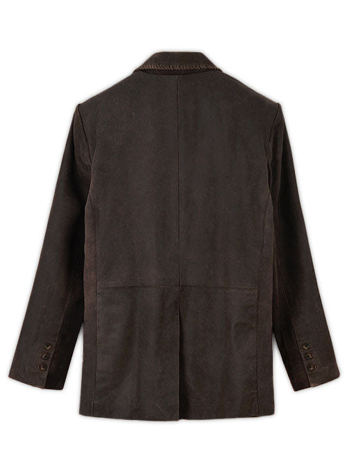 Vintage Brown Grain Medieval Leather Blazer - LeatherCult