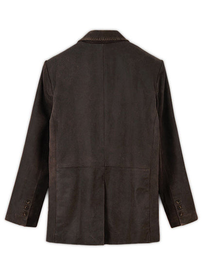 Vintage Brown Grain Medieval Leather Blazer - LeatherCult