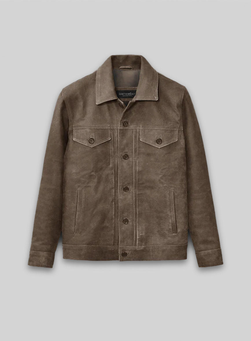Vintage Gravel Brown Ryan Reynolds Leather Jacket #3