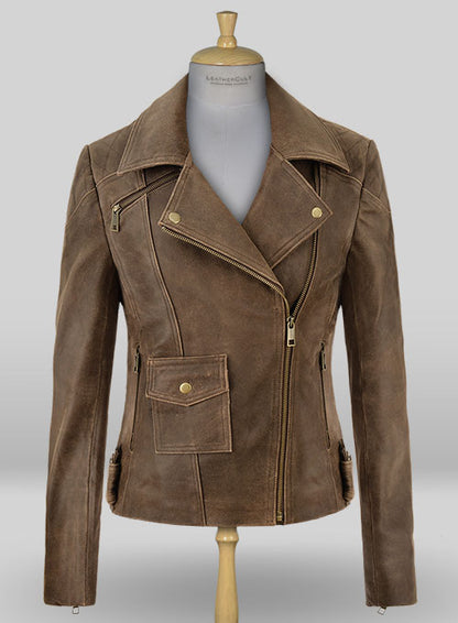Vintage Gravel Brown Leather Jacket # 263 - LeatherCult
