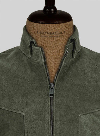 Vintage Italian Olive Taylor Lautner Leather Jacket