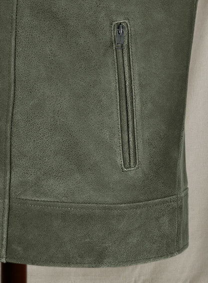 Vintage Italian Olive Taylor Lautner Leather Jacket - LeatherCult