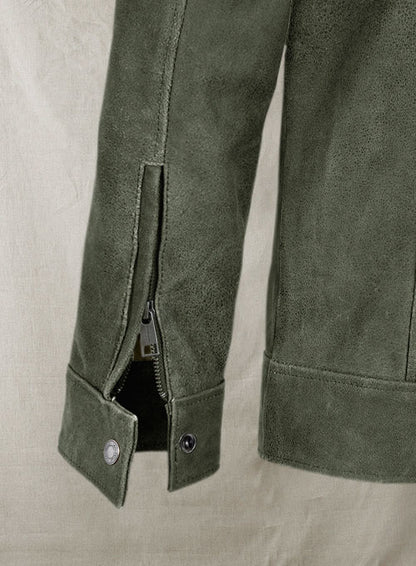 Vintage Italian Olive Taylor Lautner Leather Jacket - LeatherCult