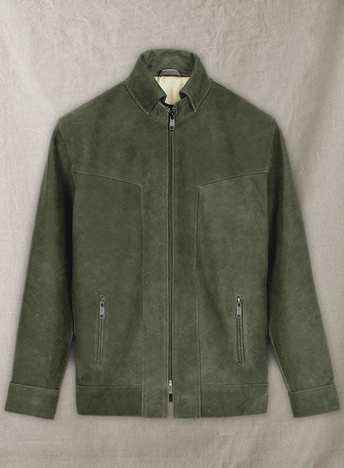 Vintage Italian Olive Taylor Lautner Leather Jacket - LeatherCult