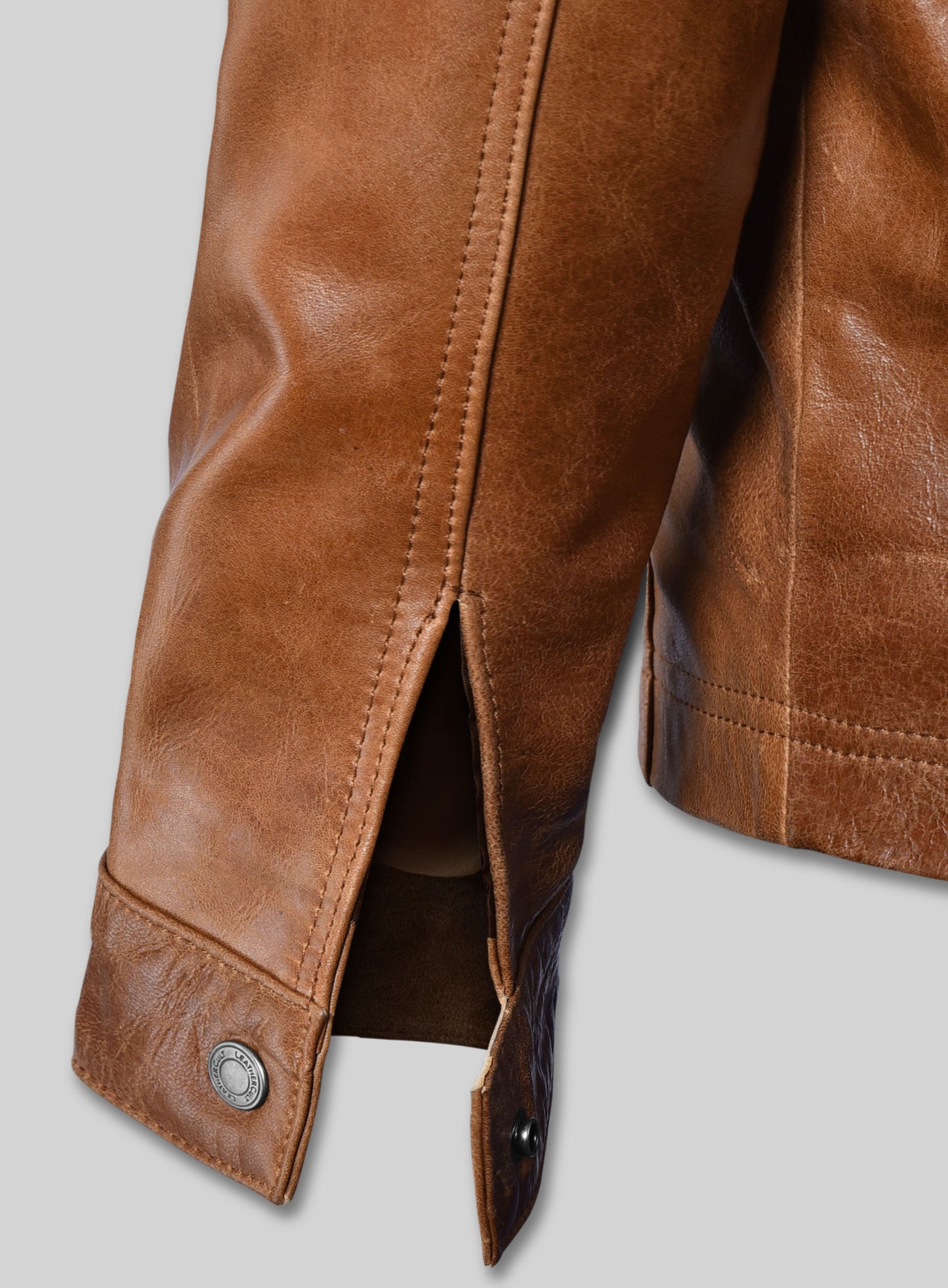 V Tab Leather Shirt Jacket