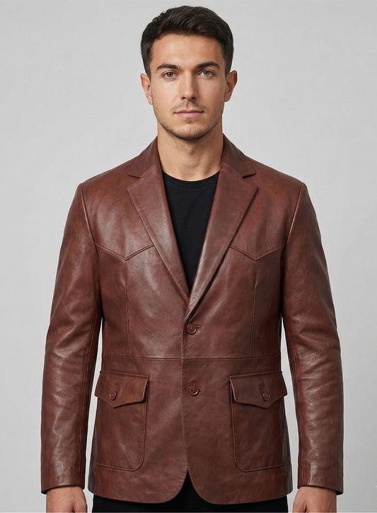 Western Leather Blazer