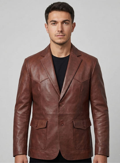 Western Leather Blazer