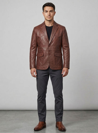 Western Leather Blazer