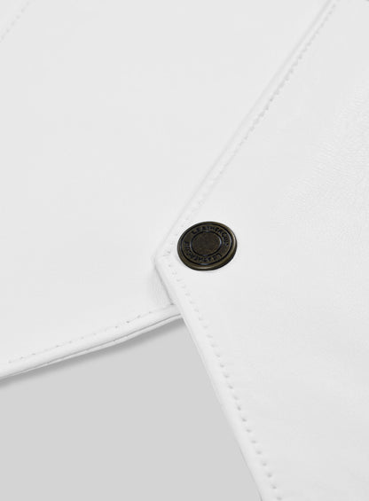White Leather Vest # 306