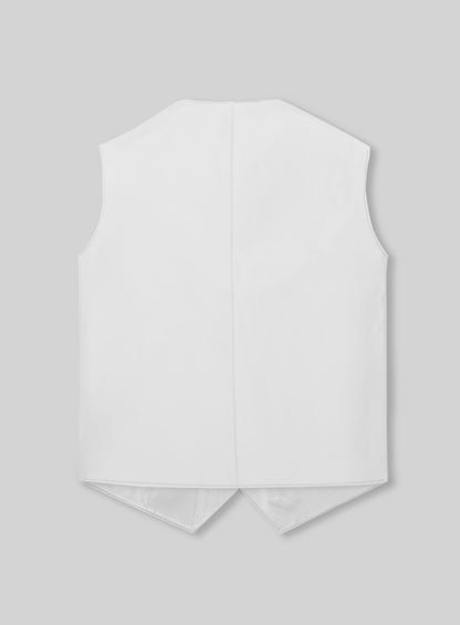 White Leather Vest # 306