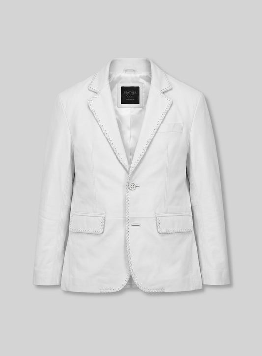 White Medieval Leather Blazer