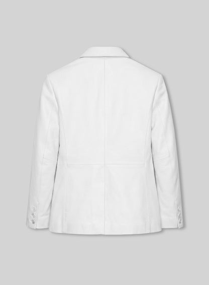 White Medieval Leather Blazer