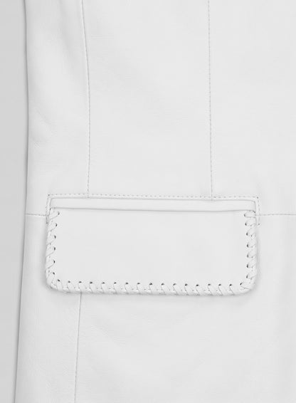 White Medieval Leather Blazer