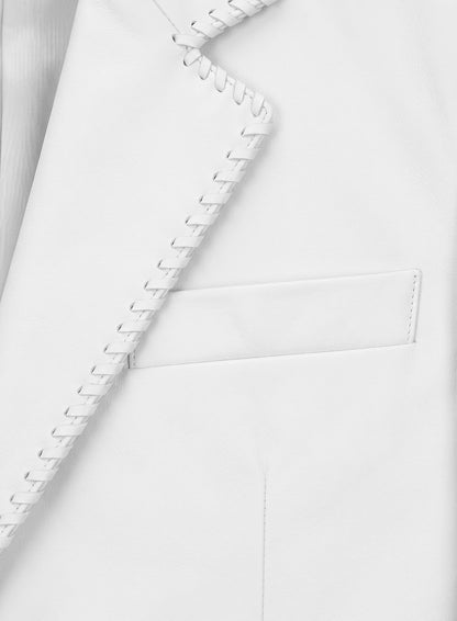 White Medieval Leather Blazer