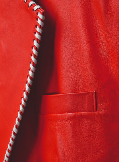 White Striped Red Medieval Blazer