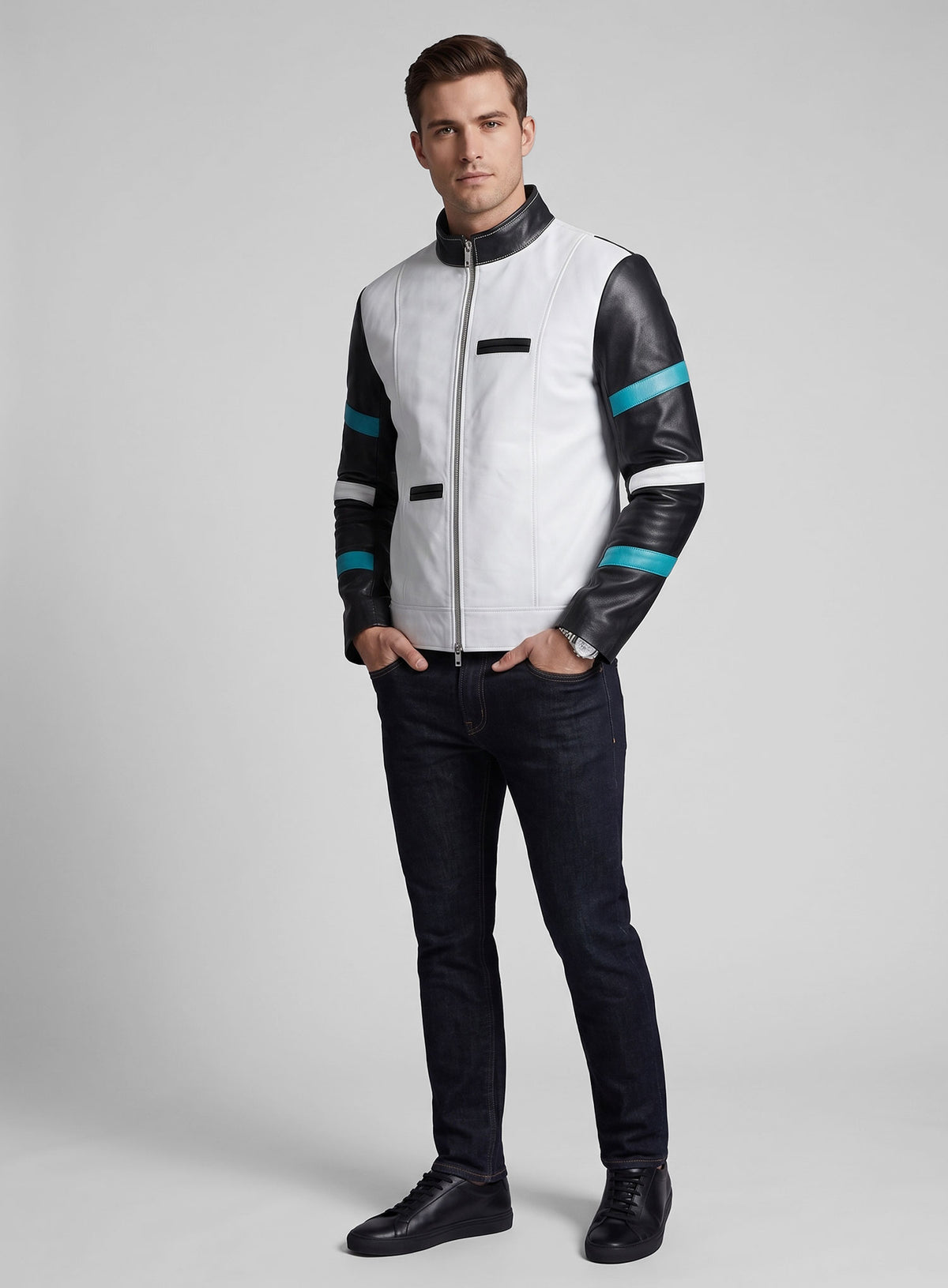 White The Dragon Leather Jacket