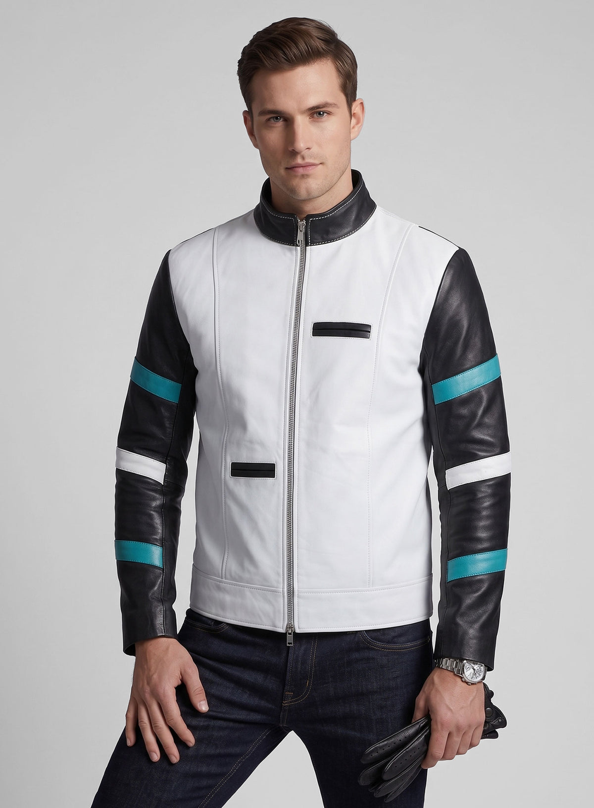 White The Dragon Leather Jacket