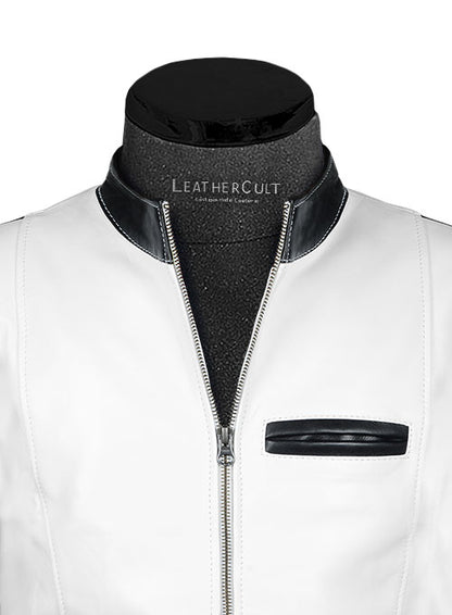 White The Dragon Leather Jacket - LeatherCult