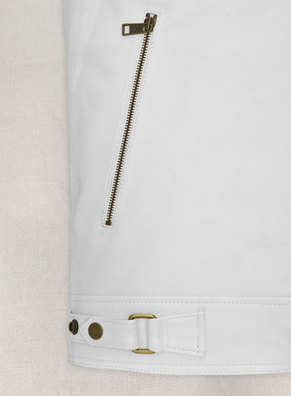White Leather Jacket #905 - LeatherCult