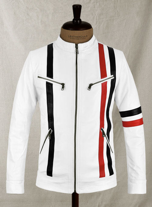 White Leather Jacket #97 - LeatherCult