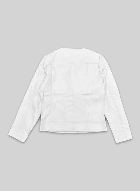 White Leather Jacket # 237 - 34