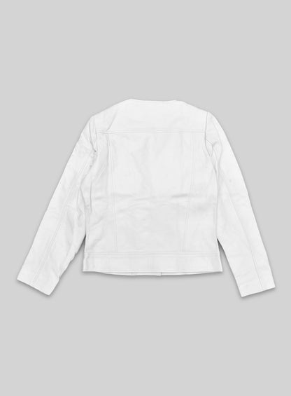 White Leather Jacket # 237 - 34