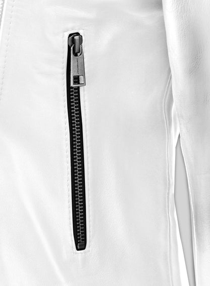 White Leather Jacket # 237
