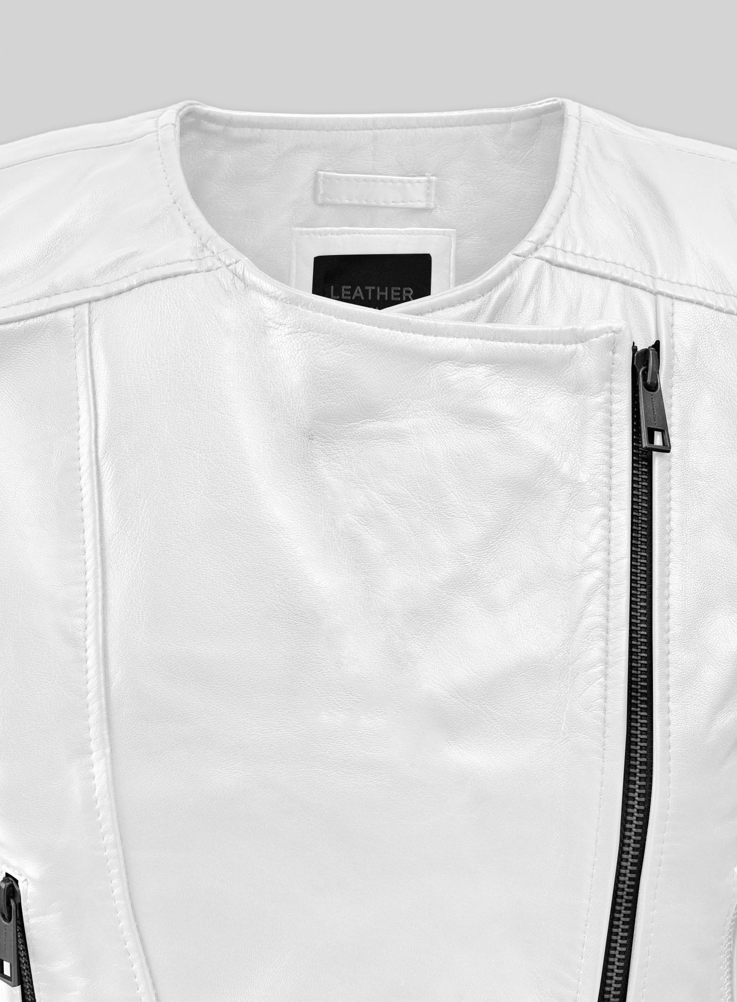 White Leather Jacket # 237