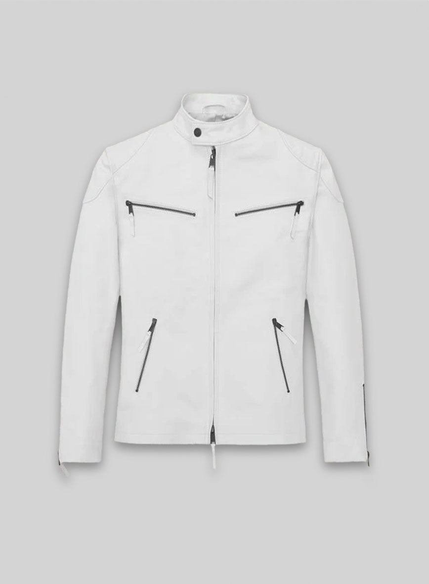 White Leather Jacket #907
