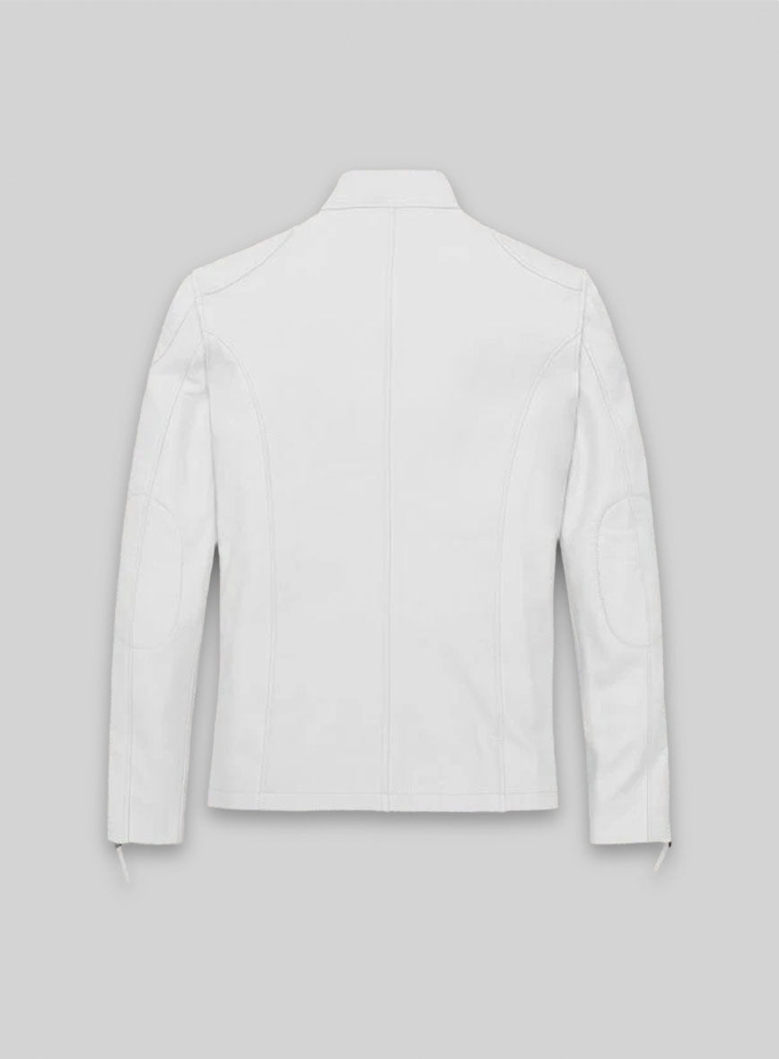 White Leather Jacket #907