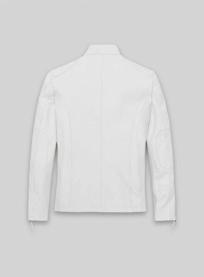 White Leather Jacket #907