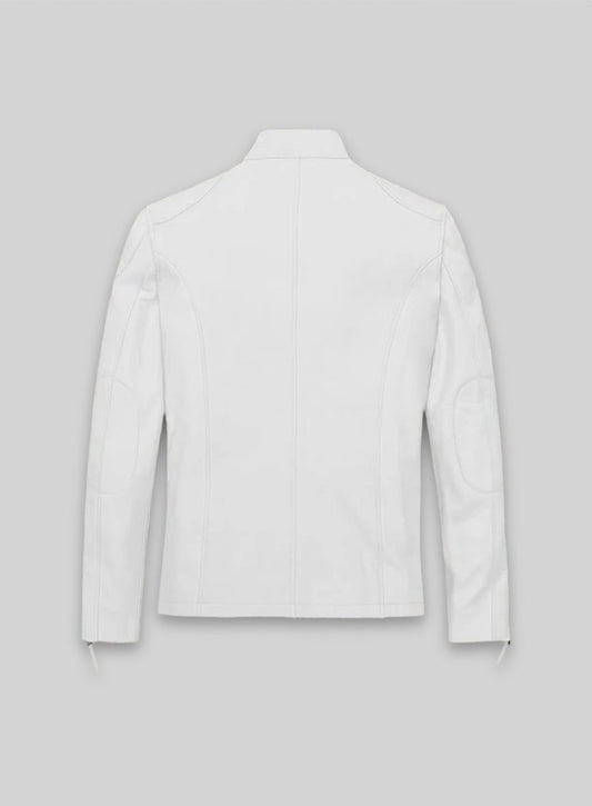 White Leather Jacket #907
