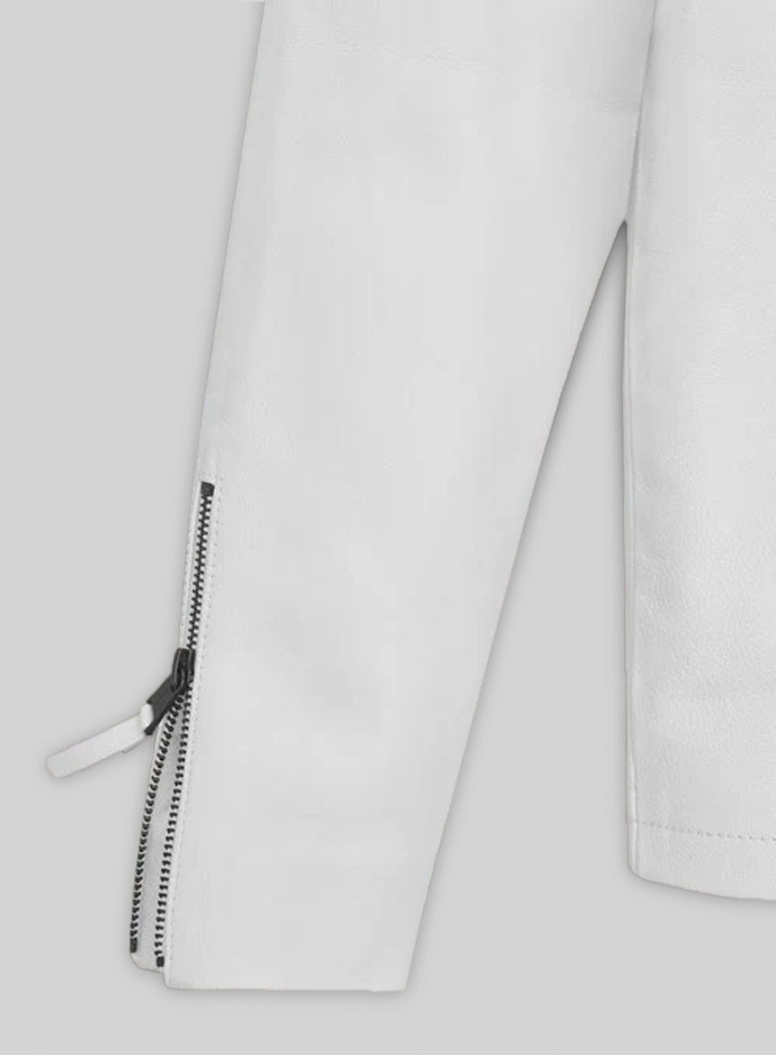 White Leather Jacket #907