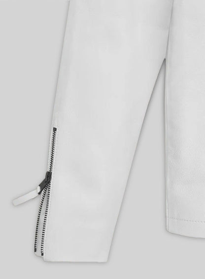 White Leather Jacket #907