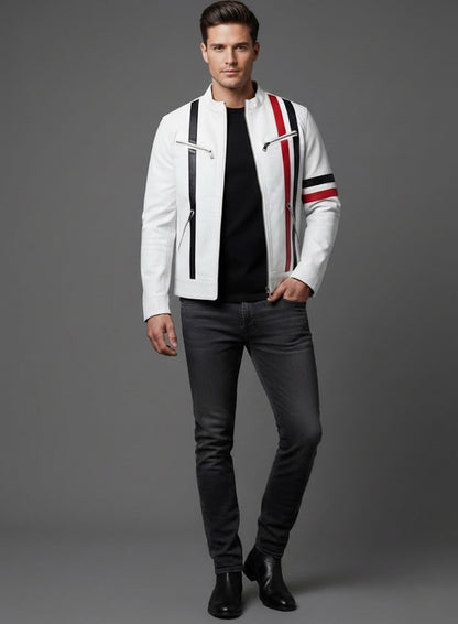 White Leather Jacket #97