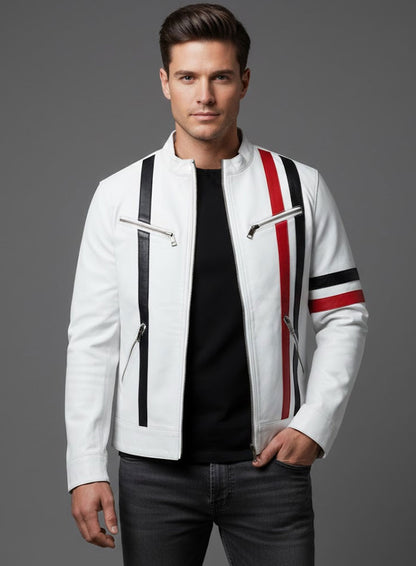 White Leather Jacket #97