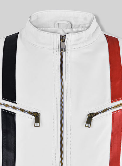White Leather Jacket #97
