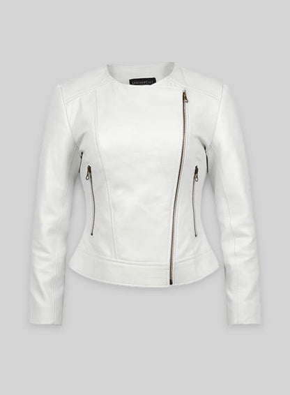 White Leather Jacket # 237