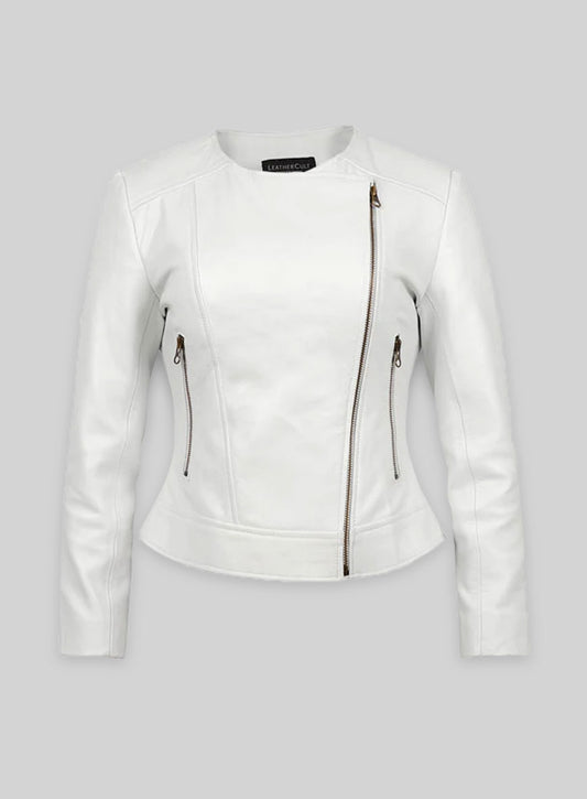 White Leather Jacket # 237