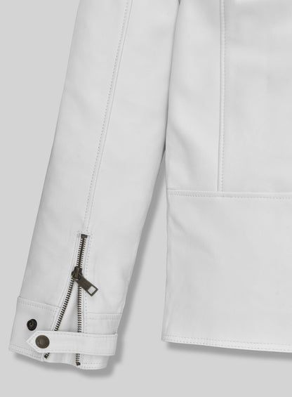White Leather Jacket #905