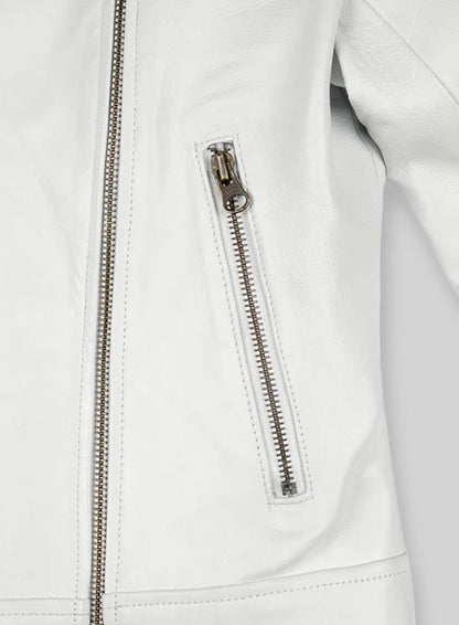 White Leather Jacket # 237