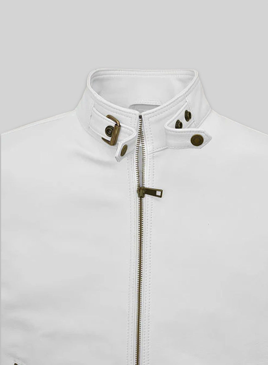 White Leather Jacket #905